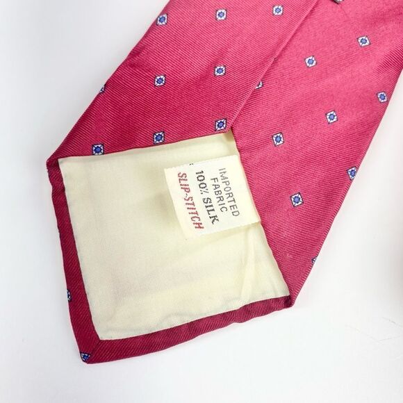 Vintage Liberty of London red skinny silk tie - Picture 3 of 6